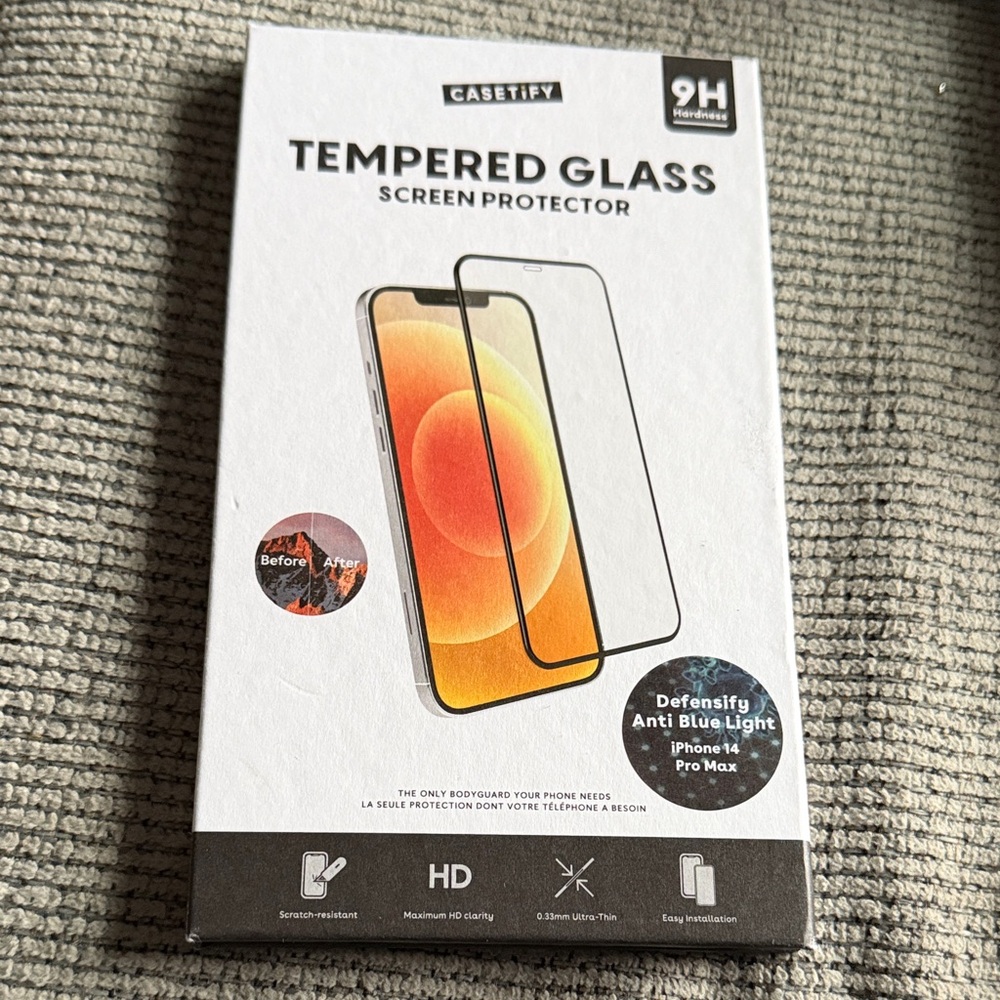 Casetify 9H Tempered Glass Screen Protector for iPhone 14 Pro Max - Black